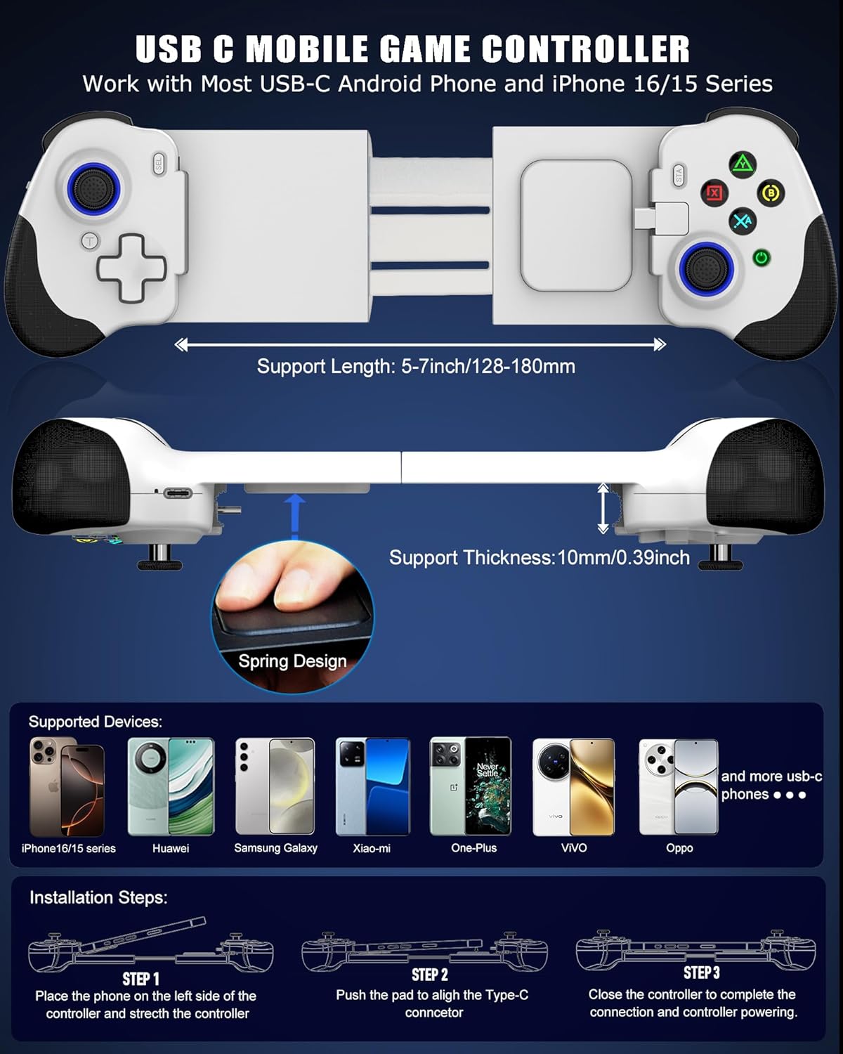 N01 有線伸縮式ゲームコントローラー、USB-C プラグア - Board Game Android のレビューと価格
